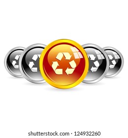 Recycle symbol. Web buttons.