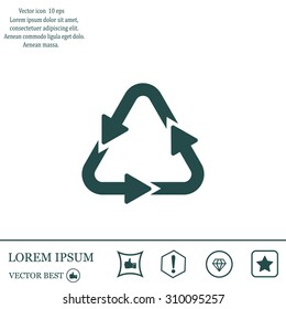 recycle symbol web icon. vector design