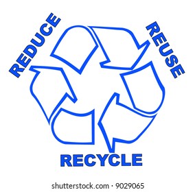 recycle symbol with words reduce reuse recycle