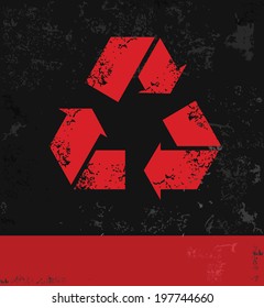 Recycle symbol,grunge vector