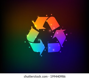 Recycle symbol,Rainbow vector