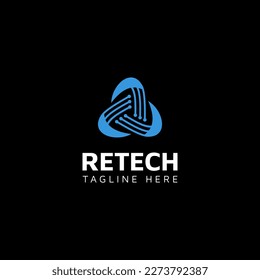 Recycle technology connection logo. Abstract innovation symbol design. Vector template