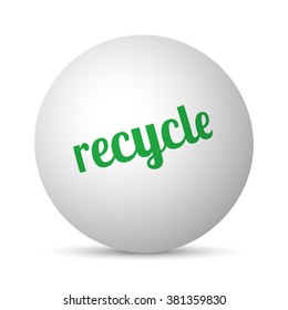 Recycle text 3d sphere ball