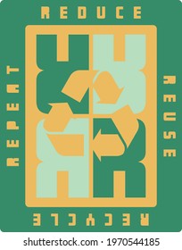 Recycle themed vector print design for kids.