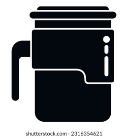 Recycle thermo cup icon simple vector. Coffee mug. Travel flask