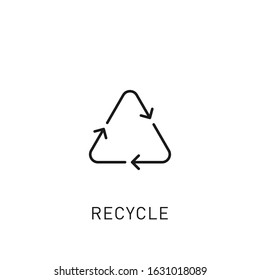 Recycle thin line icon. Design element for renewable energy, green technology. Vector stock illustration.