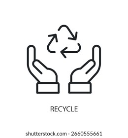 Reciclar iconos de vectores de línea delgada.