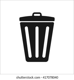 Recycle thrash can sign simple icon on background