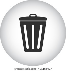 Recycle thrash can sign simple icon on background