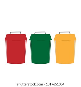 Recycle Three Colour Dust Bin Vector