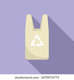 Recycle trash bag icon flat vector. Dirty plastic. General urban clean