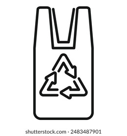 Recycle trash bag icon outline vector. Dirty plastic. General urban clean