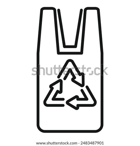 Recycle trash bag icon outline vector. Dirty plastic. General urban clean