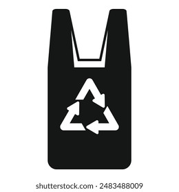 Recycle trash bag icon simple vector. Dirty plastic. General urban clean