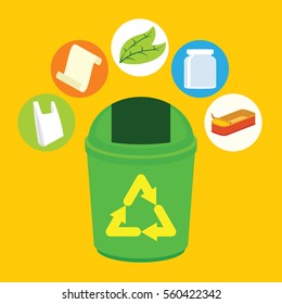recycle trash bin
