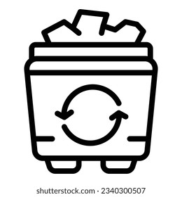 Recycle trash bin icon outline vector. Waste bag. Rubbish can