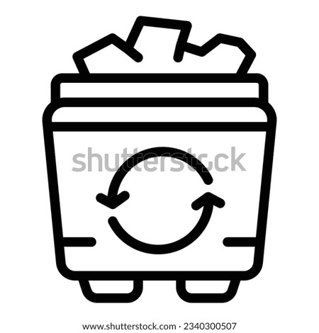 Recycle trash bin icon outline vector. Waste bag. Rubbish can
