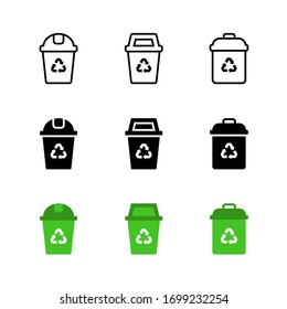Recycle Trash Bin Icon : Suitable for Environment Theme, Infographics and Other Graphic Related Assets.