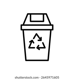Vector de icono de papelera de reciclaje para la gestión de residuos ecológicos.