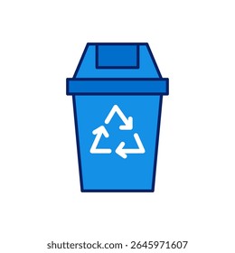 Recycle Trash Bin Icon Vector for Eco Waste Management.