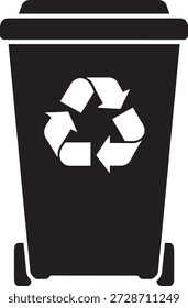 Icono de Vector de silueta de papelera de reciclaje