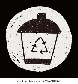 recycle trash can doodle drawing
