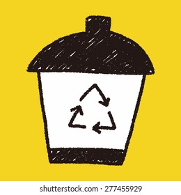 recycle trash can doodle drawing