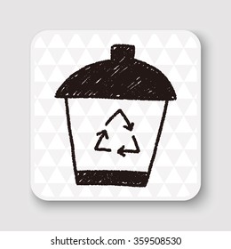 recycle trash can doodle drawing