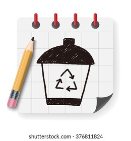recycle trash can doodle drawing
