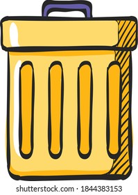 Recycle trash can icon in color drawing. Environment ecology eco friendly reusable