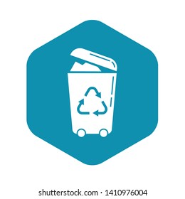 Recycle trash can icon. Simple illustration of recycle trash can vector icon for web design isolated on white background
