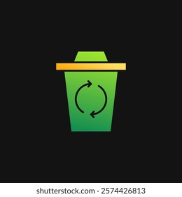 Recycle Trash can icon solid gradient, free energy, ecology, renewable and green energy concept. Gradient Solid icon.