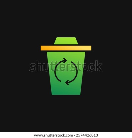 Recycle Trash can icon solid gradient, free energy, ecology, renewable and green energy concept. Gradient Solid icon.