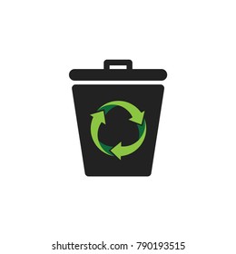 Recycle trash can icon vector design