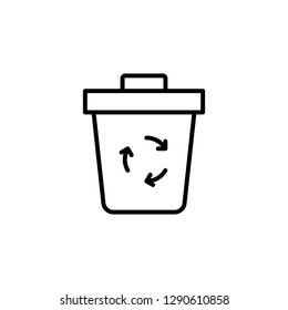 recycle trash can line icon