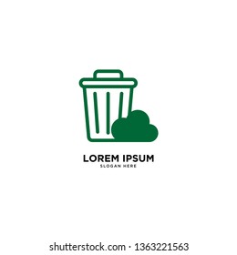 recycle trash cloud simple line logo template vector illustration icon element isolated - Vector