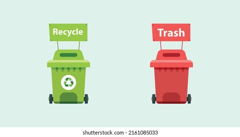 Recycle and Trash graphic element Illustration template design