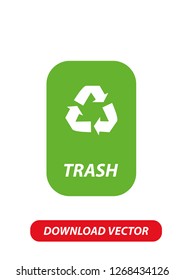 Recycle trash icon, Vector
