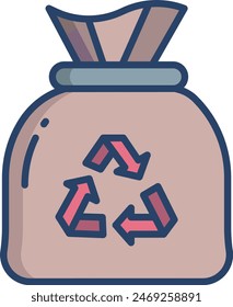 Recycle Trash linear color vector illustration