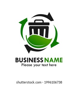Recycle trash logo template illustration