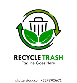 Ilustración de la plantilla del logotipo de reciclaje
