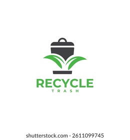 Recycle trash logo template illustration