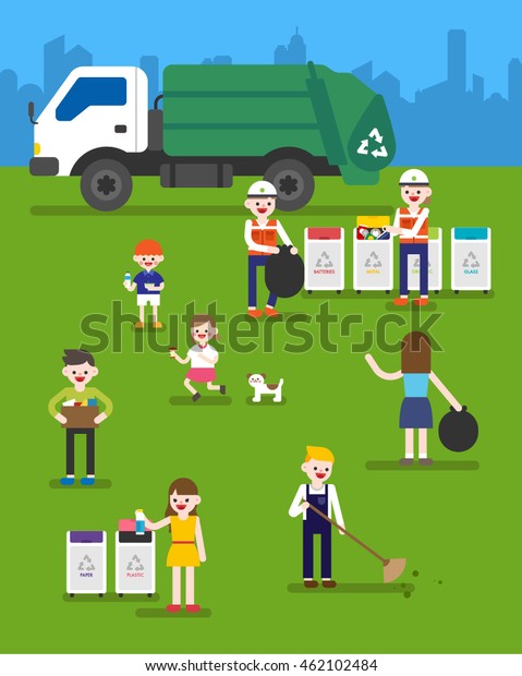 recycle trash project\
vector illustration