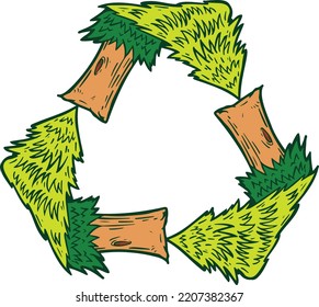 recycle tree rotation vector illustration