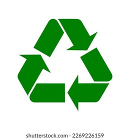 Recycle triangle arrows logo for packaging, dustbin, trash, and go green.