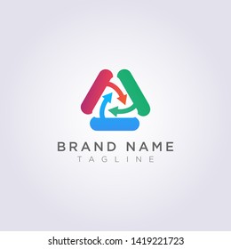 Recycle triangle logo design for your Business or Brand.