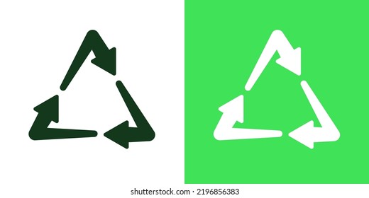 Recycle triangle solid icon design vector. Zero waste sustainability symbol illustration.	