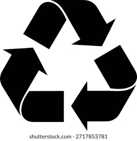 Dreieck-Symbol, Vektorsymbol recyceln. Stellt Umweltschutz, Nachhaltigkeit und Abfallreduzierung dar. Perfekt für umweltfreundliche Initiativen, Recyclingprogramme und Bewusstseinsbildung