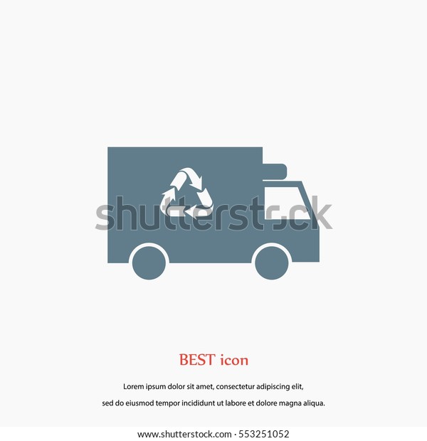 Recycle truck\
icon, flat design best vector\
icon