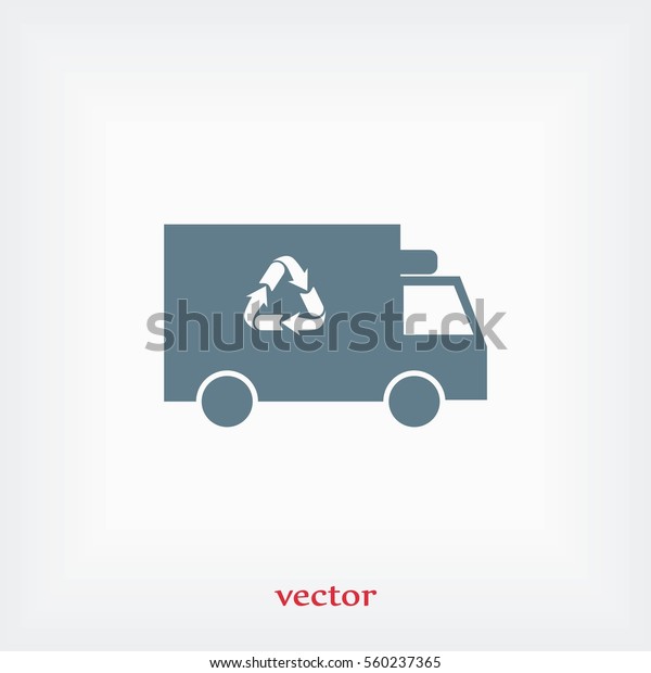 Recycle truck\
icon, flat design best vector\
icon